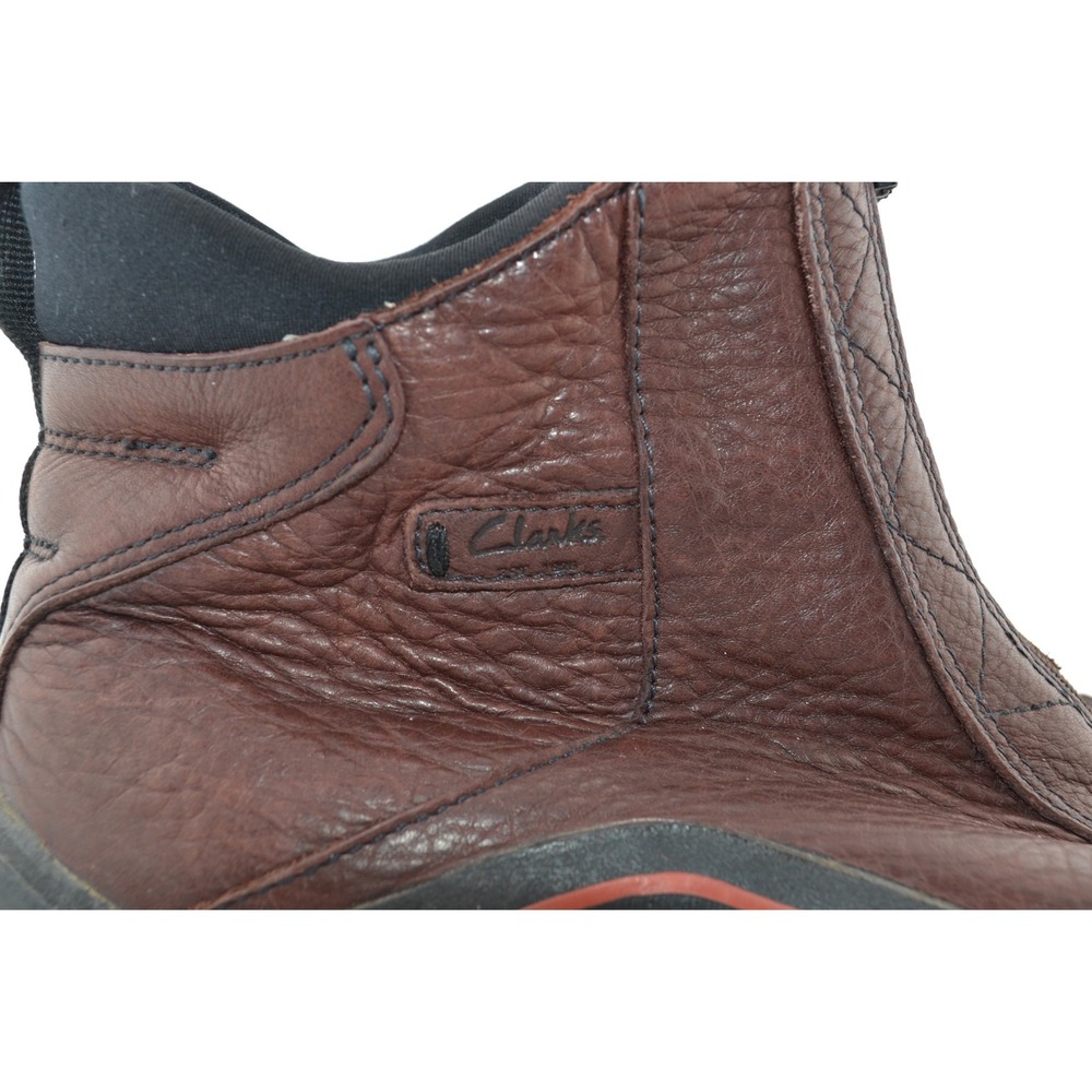 Clarks Muckers Ankle Boots Womens 10 Brown Leather Waterproof Front Zip Outdoor - Picture 9 of 10